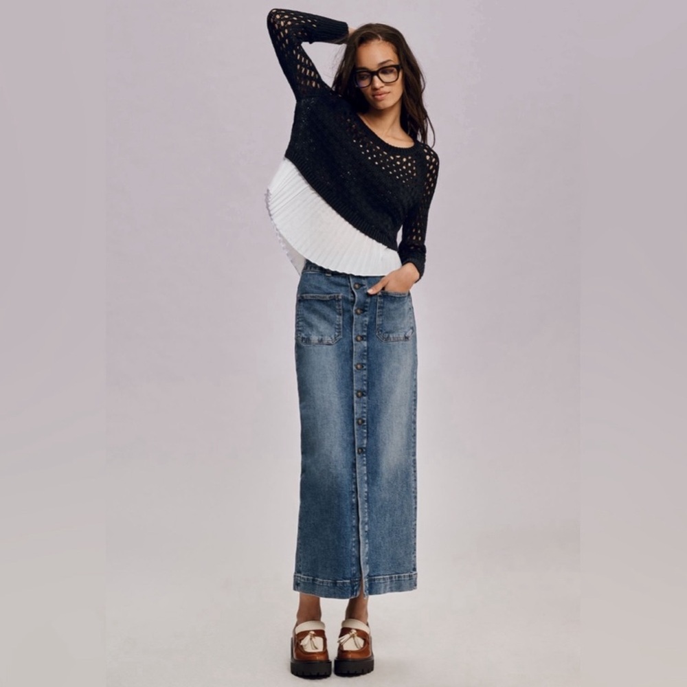 MAEVE LAYERED PLEATED SWEATER